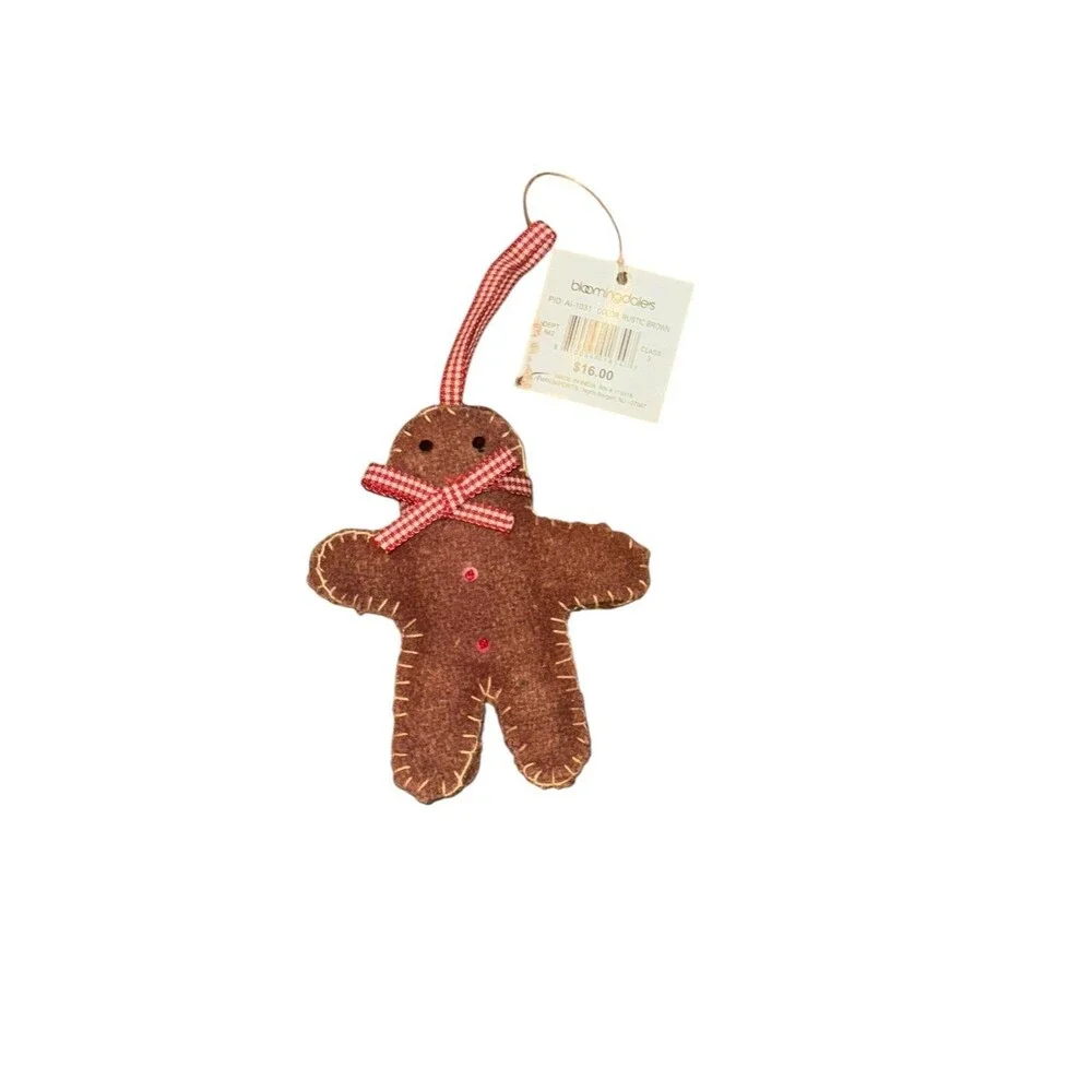 Aman Bloomingdales Gingerbread man fabric ornament